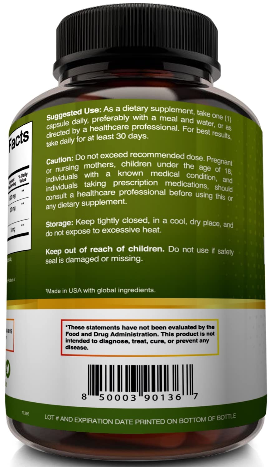 NutriFlair Alpha Lipoic Acid 600mg Capsules 120 Count
