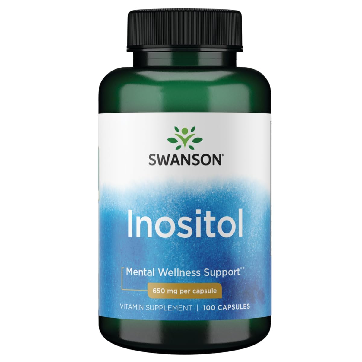 Swanson Inositol 650 Milligrams Capsules, 100 Count