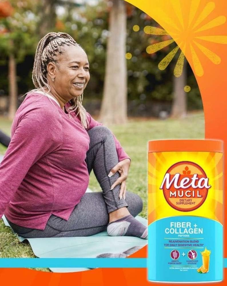 Metamucil Fiber + Collagen Peptides Powder - Orange 19.9 oz