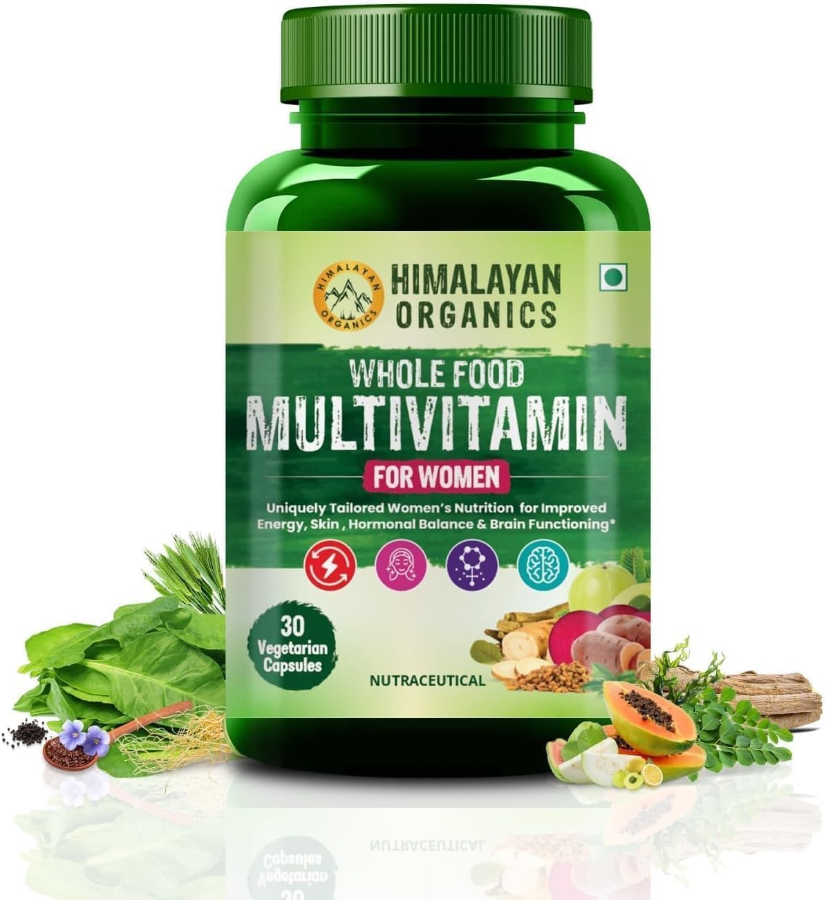 Generic Whole Food Multivitamin for Women with Vitamin B1, B2, B3, B5, B6, B7, B9, B12, C, D, E, Calcium, Magnesium, Zinc Tablet 30 Count