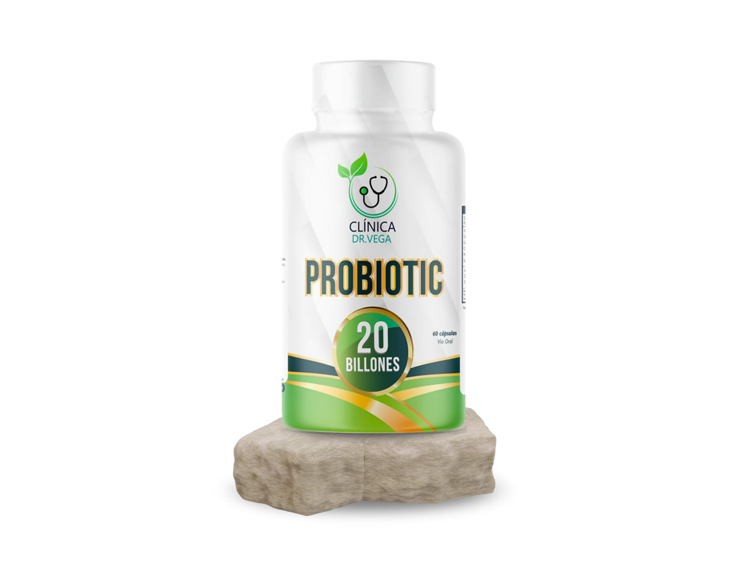 CLÍNICA DR. VEGA Probiotic 20 Billion CFU with Inulin + 20x10 Culture Blend Capsules, 60 Count