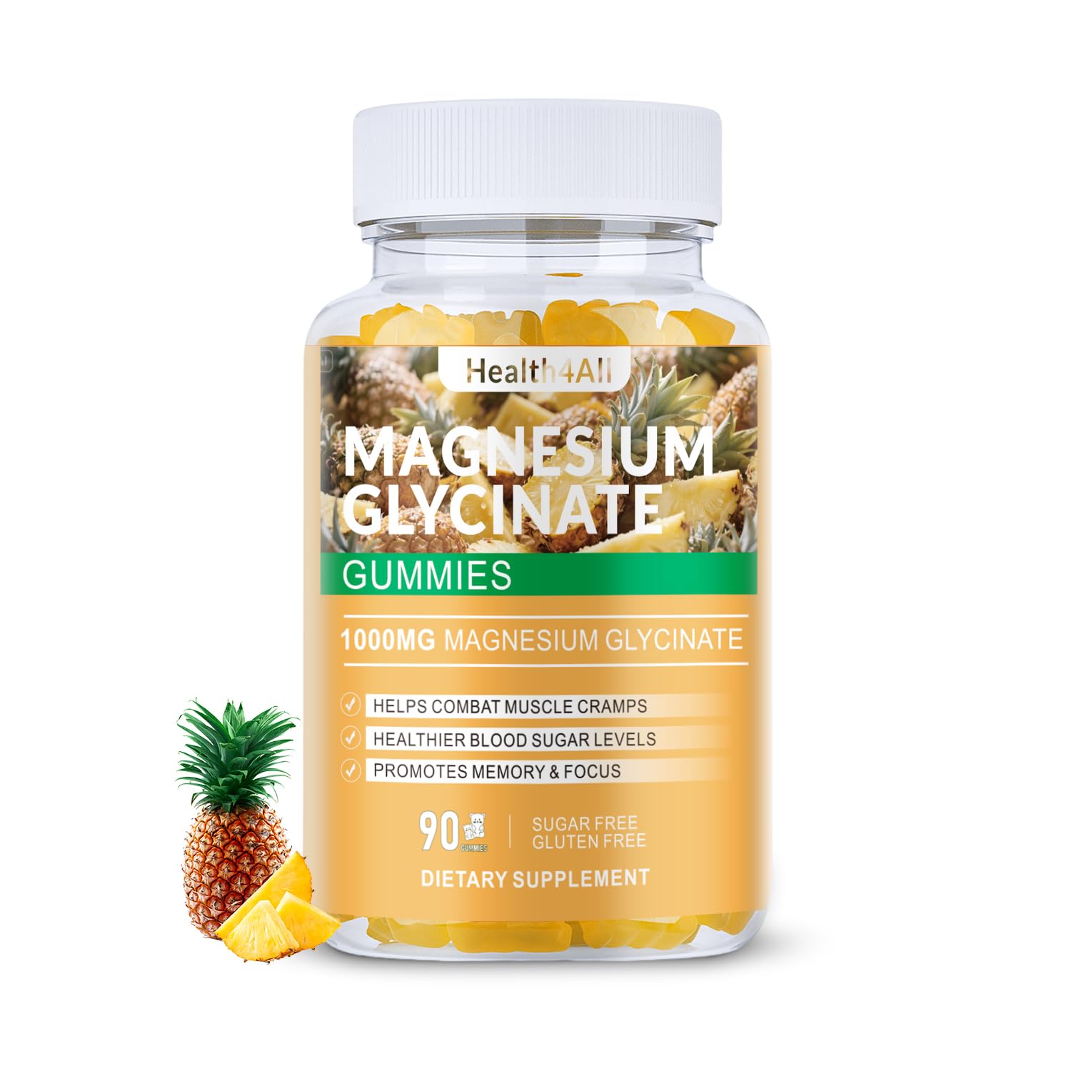 Health4All Magnesium Glycinate Gummies 1000mg, 90 Gummies