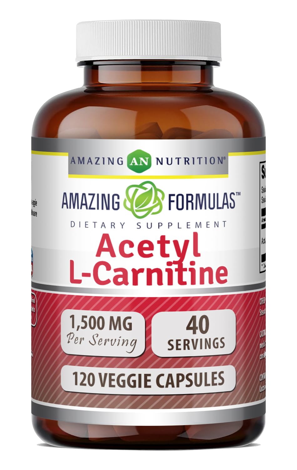 Amazing Nutrition Acetyl L-Carnitine Capsules, 120 Count