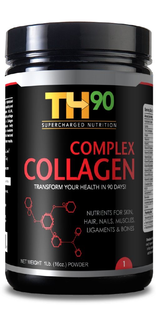Organic Farms Vitamins TH90 Kit Strawberry + Collagen + Brewer's Yeast Nutrition Shake Powder 16 Oz