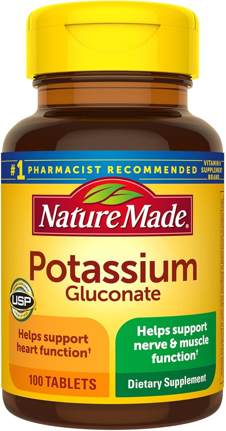 Nature Made Potassium Gluconate 550 mg Tablet, 100 Tablets