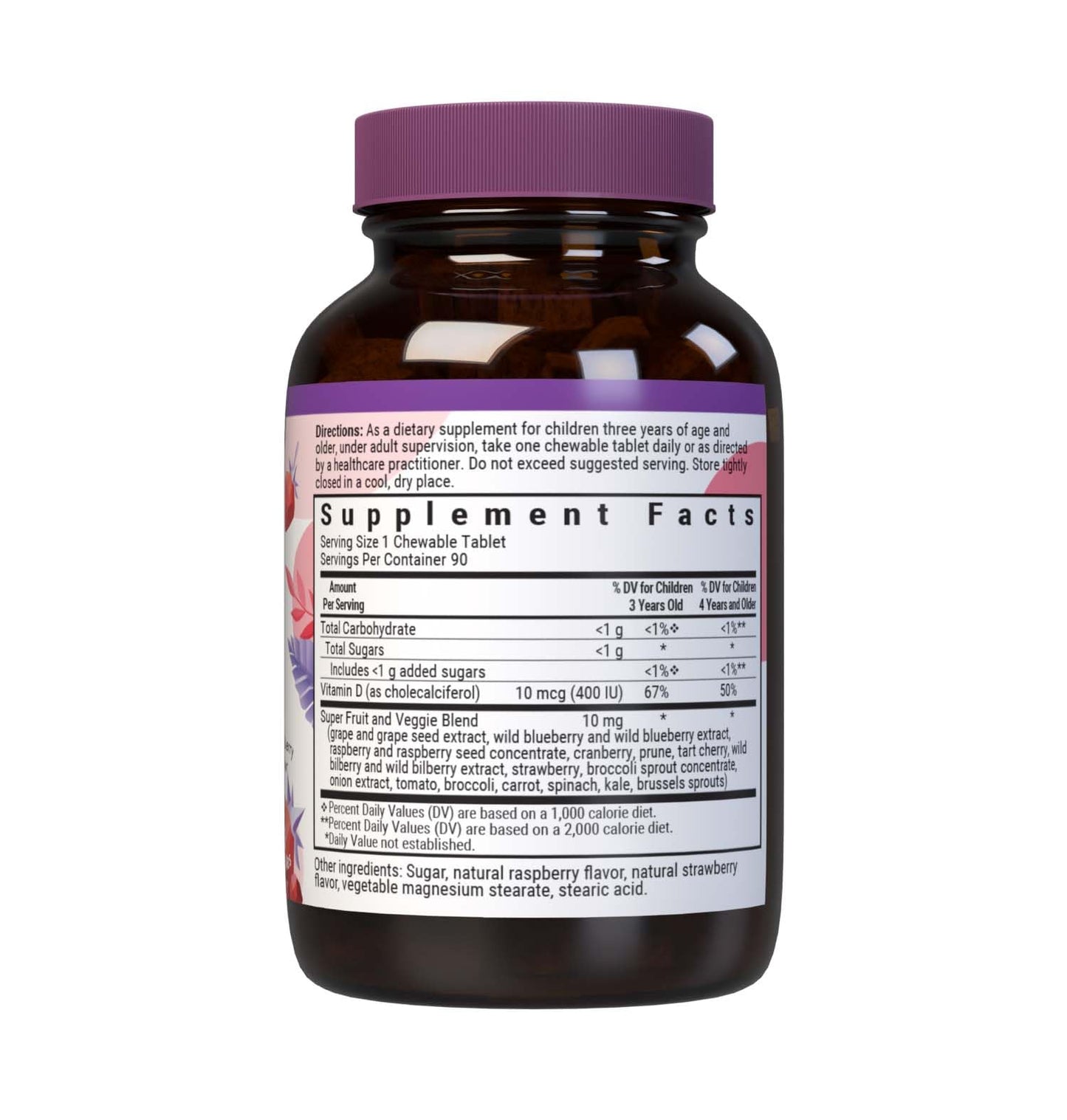 BlueBonnet Rainforest Animalz Vitamin D3 400 IU Chewable Tablets 90 Count