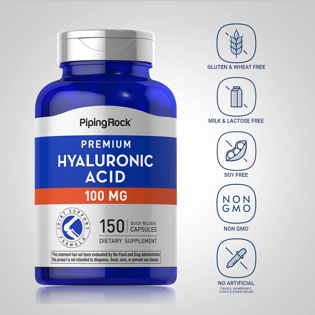 Piping Rock Hyaluronic Acid Supplement 100mg, 150 Capsules