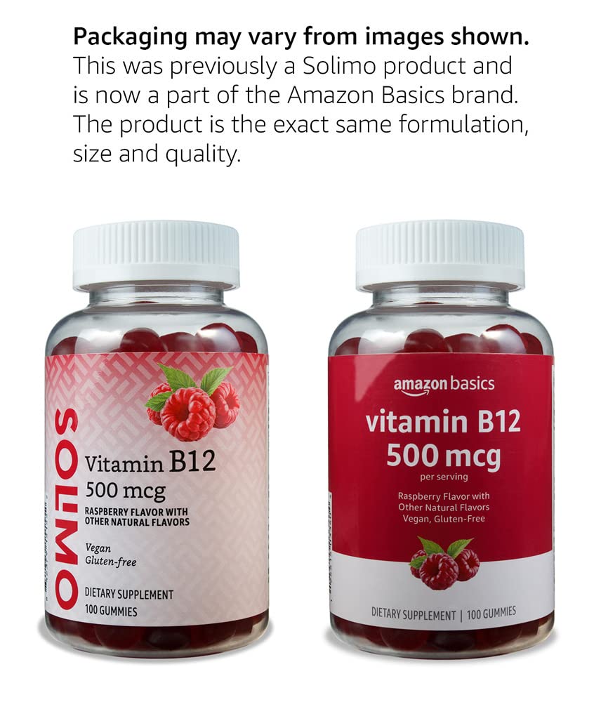 Amazon Basics Vitamin B12 500 mcg Gummies 100 Count