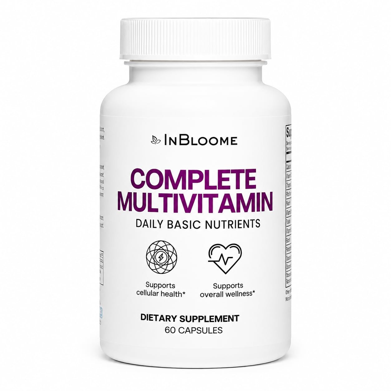 Generic InBloome Women’s Multivitamin Supplement – Daily Multivitamin with Vitamins A, C, D, E & B-Complex, Biotin + Zinc – Immune & Energy Support, 60 Capsules