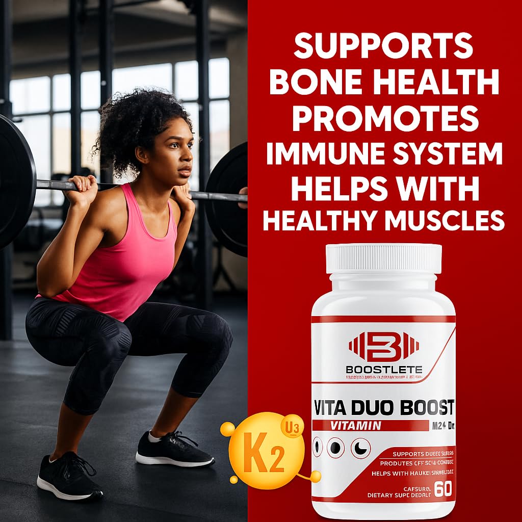 Boostlete VitaDuo Boost Vitamin D3, K2 & Calcium Supplement Capsules, 60 Capsules