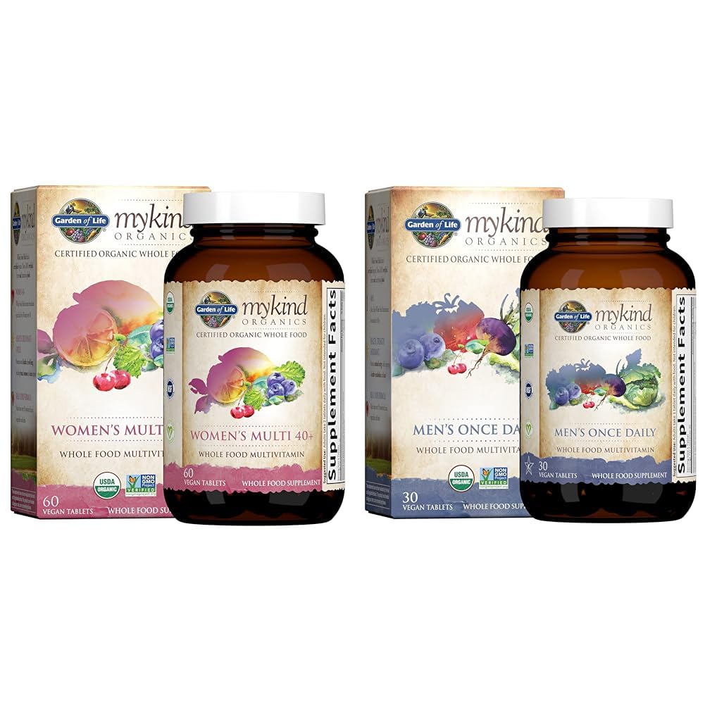 Garden of Life Organics Multivitamin for Men - Men's Once Daily Whole Food Vitamin Supplement Tablets, Vegan, 30 Count