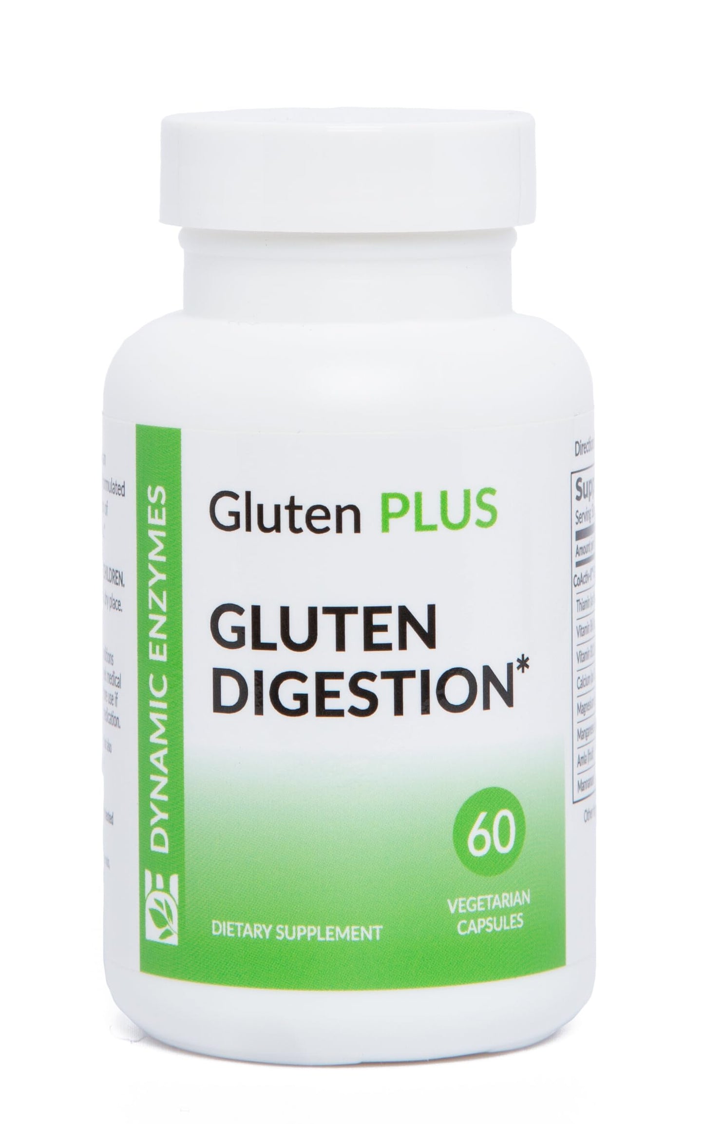 Dynamic Enzymes Gluten Plus Advanced Digestive Enzymes DPP-IV Enzyme Complex for Gluten & Casein Digestion – 60 Capsules