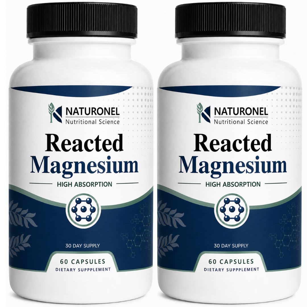 Naturonel Reacted Magnesium 500 mg Multi-Source Magnesium Complex Capsule, 60 Count