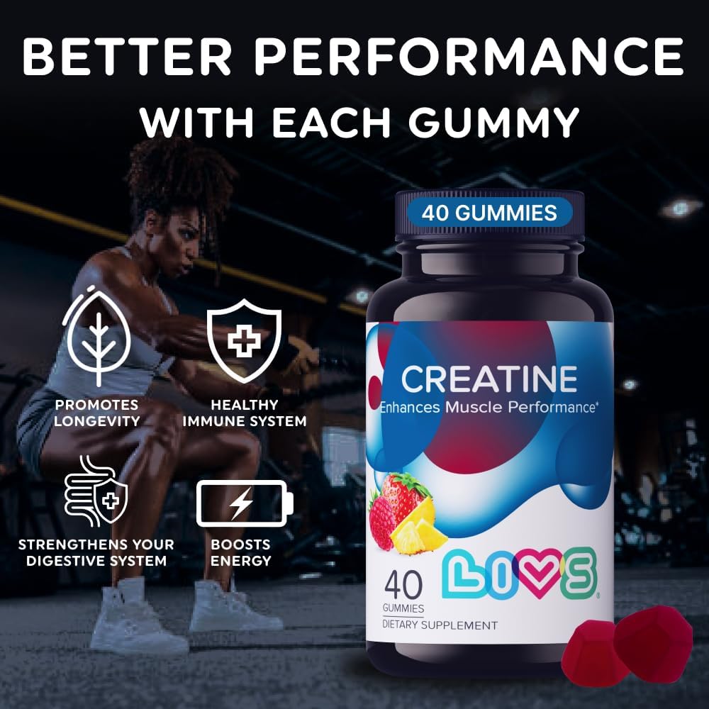 LIVS Creatine Monohydrate Gummies 80 Count
