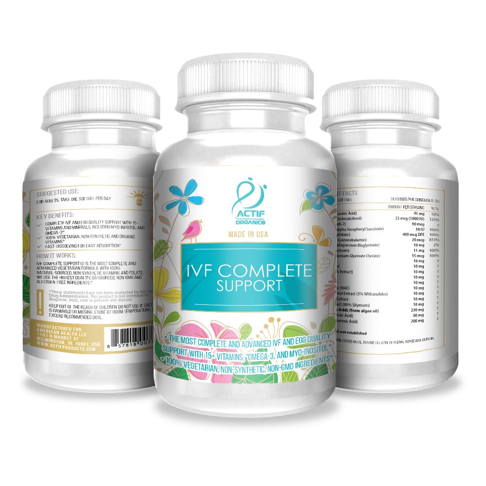 ACTIF IVF Complete Support with 15+ Advanced Factors for Egg Quality and Ovulation Softgels 90 Count