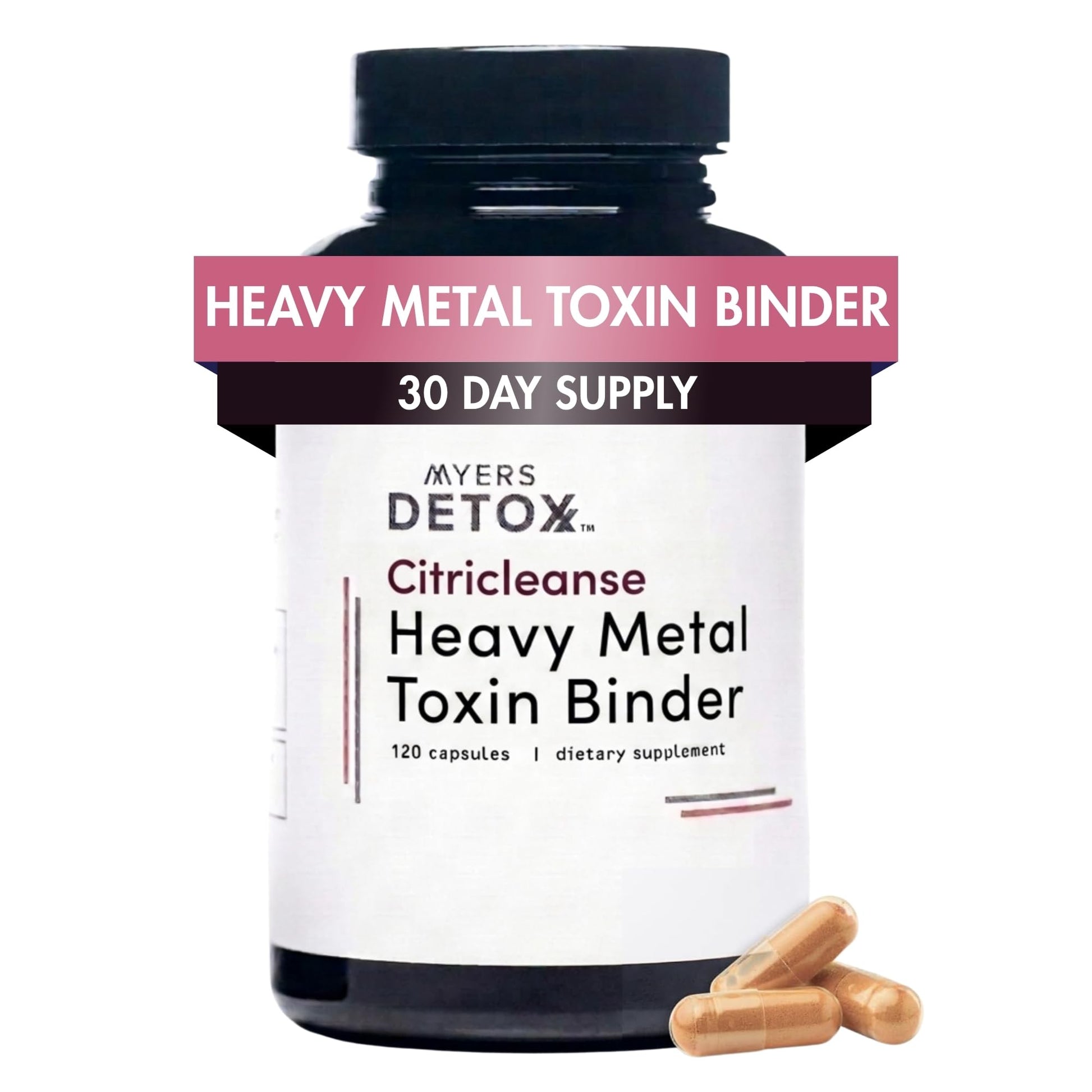 Myers Detox Heavy Metal Detox Toxin Binder with Pectin & Fulvic, 120 Capsules