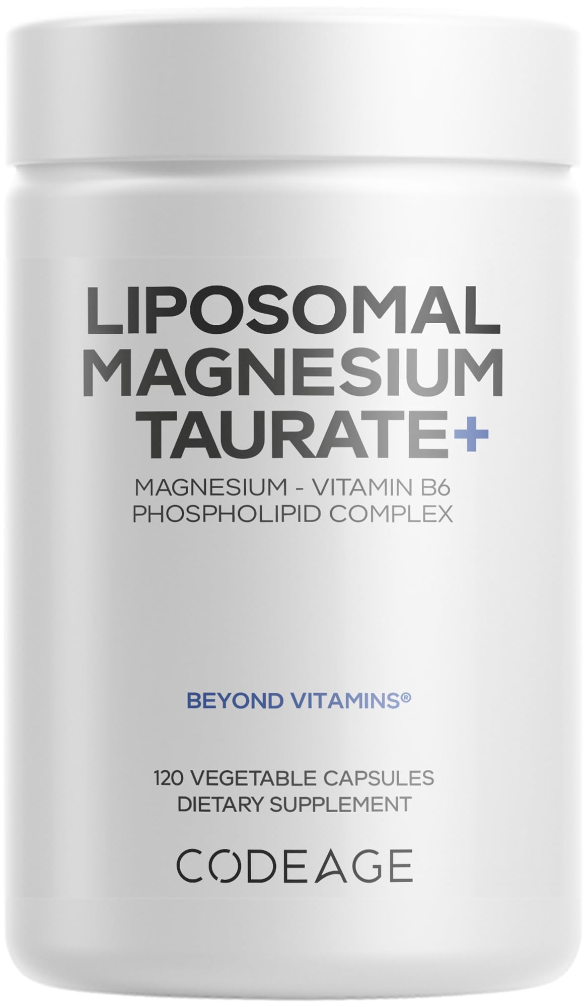 Codeage Liposomal Magnesium Taurate+ Supplement Capsules, 120 Capsules