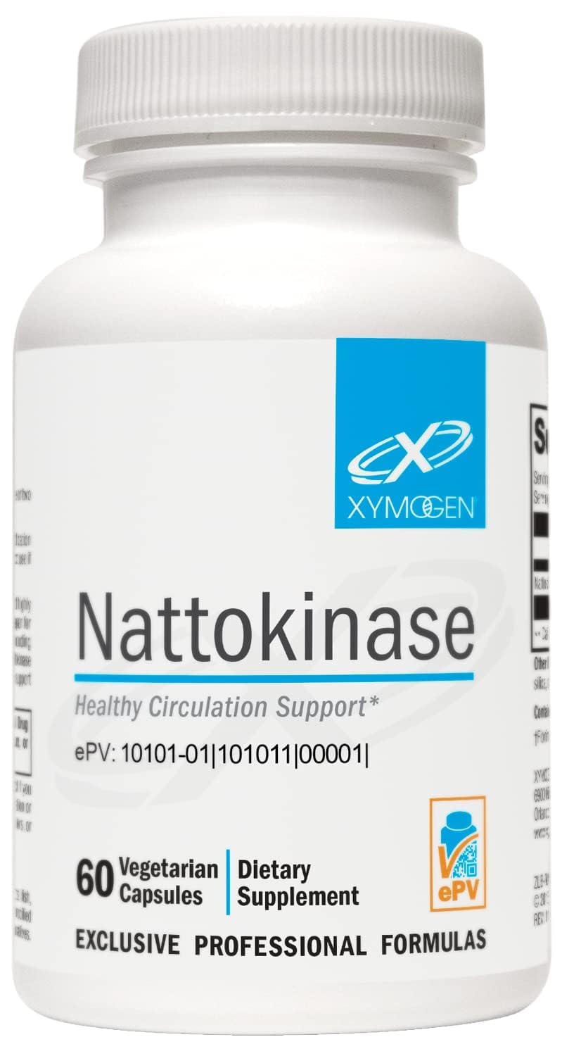XYMOGEN Nattokinase Capsule 60 Count - 100 mg Nattokinase, Enzyme Formula, Vegan & Non-GMO, Cardiovascular & Vascular Wellness Support