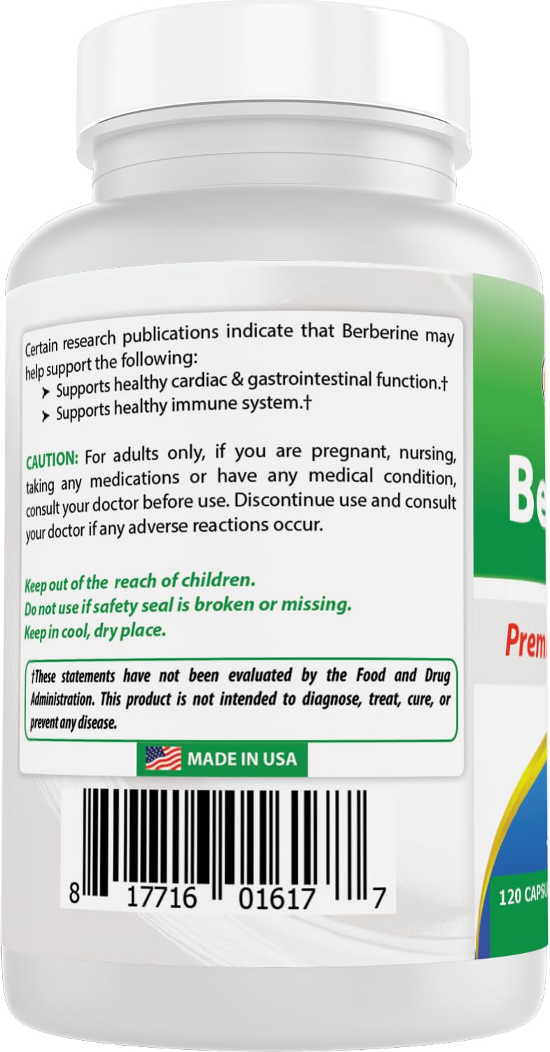 Best Naturals Berberine 500mg Capsule, 120 Capsules