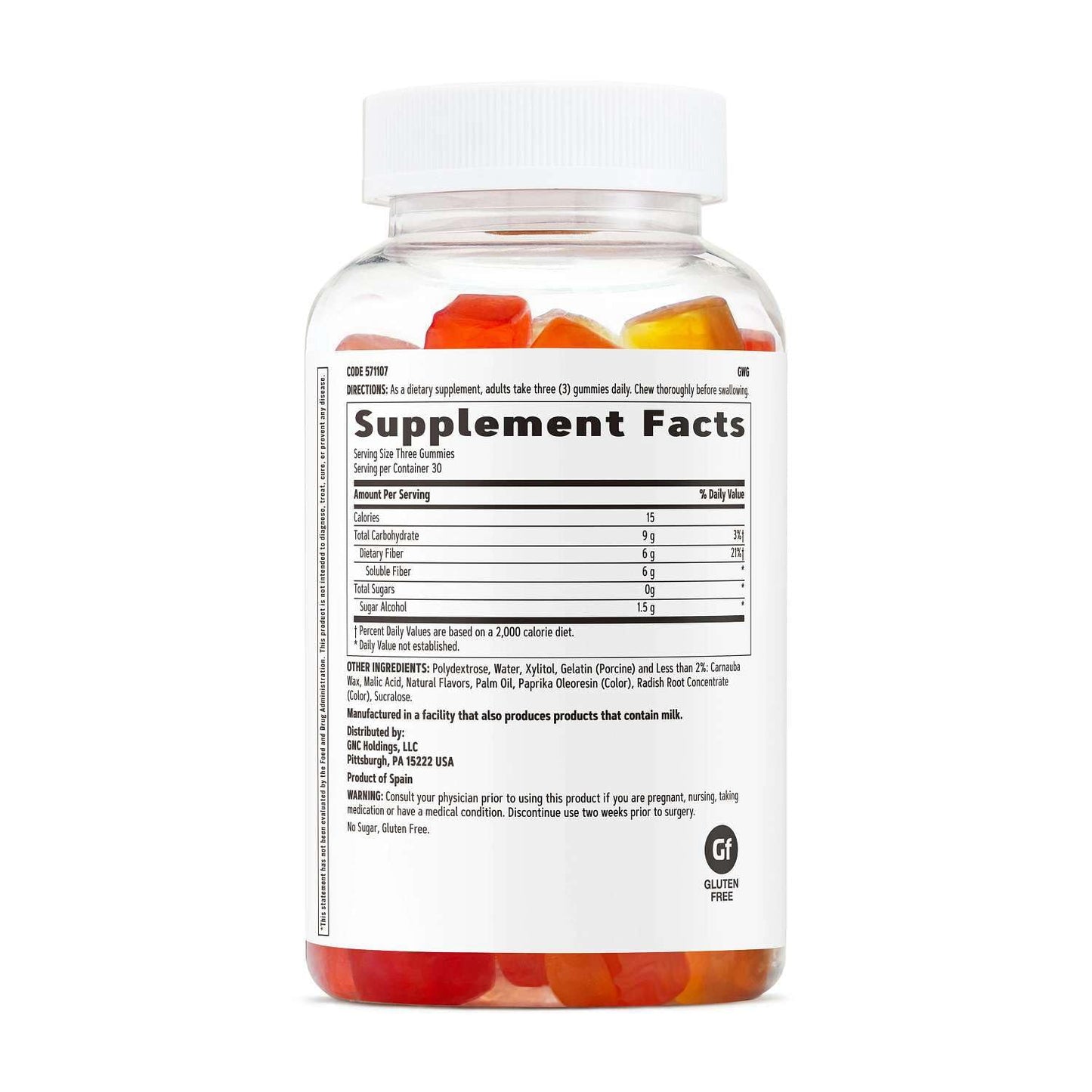 GNC Fiber 6g Gummy 90 Count