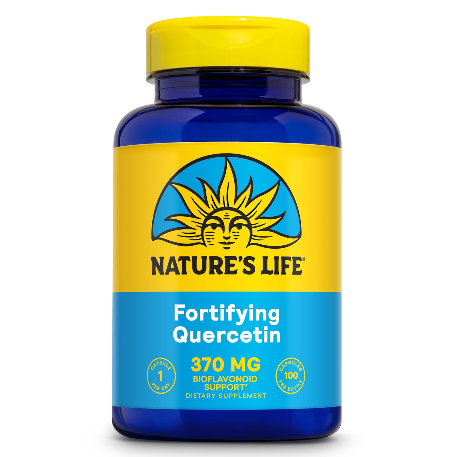 Nature's Life Fortifying Quercetin 370 mg Bioflavonoid Support for Overall Wellness Capsules, 100 Count