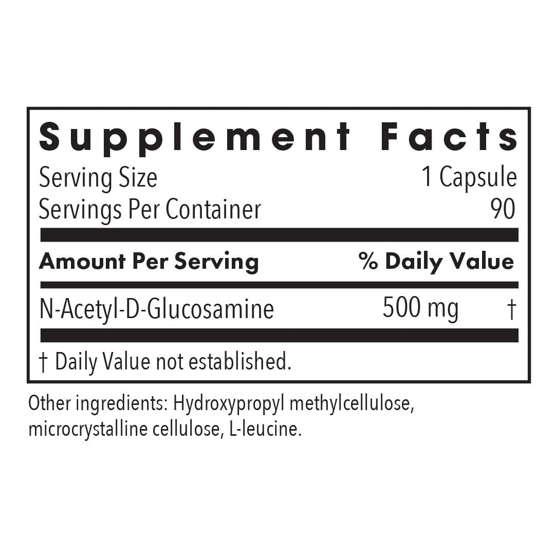 Allergy Research Group N-Acetyl D-Glucosamine 500mg Capsules, 90 Count