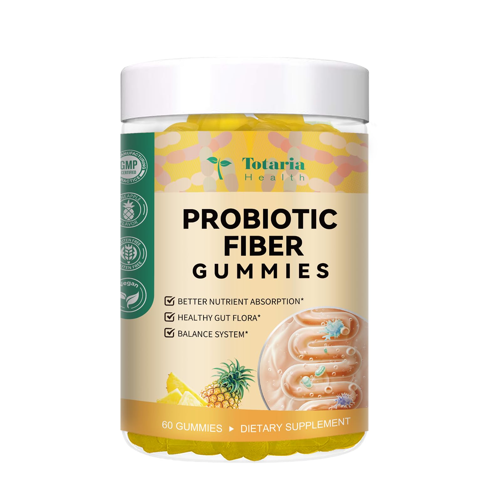 Totaria Probiotic Fiber Gummies Gummy 60 Count
