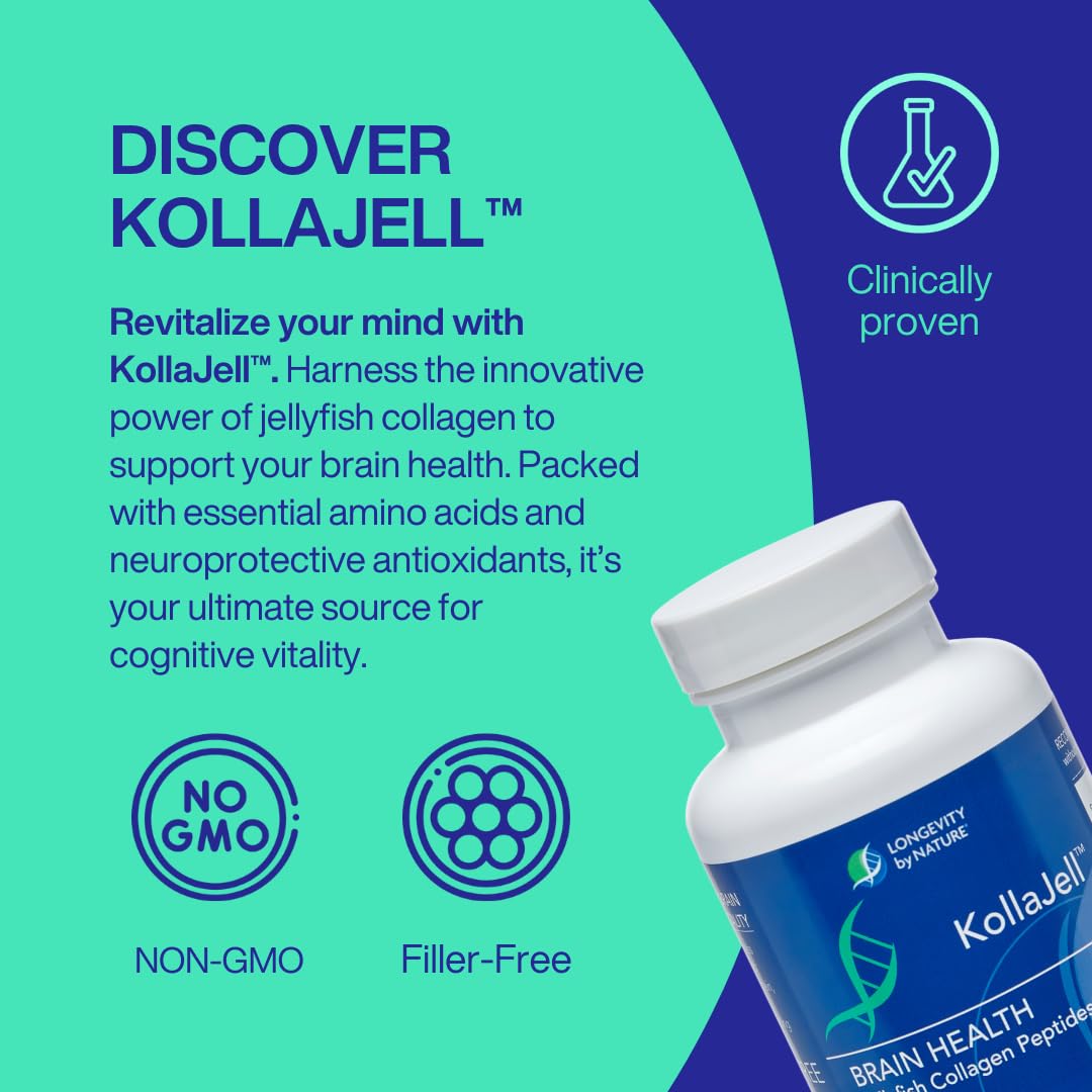Longevity by Nature KollaJell Brain Supplement Capsules 60 Count