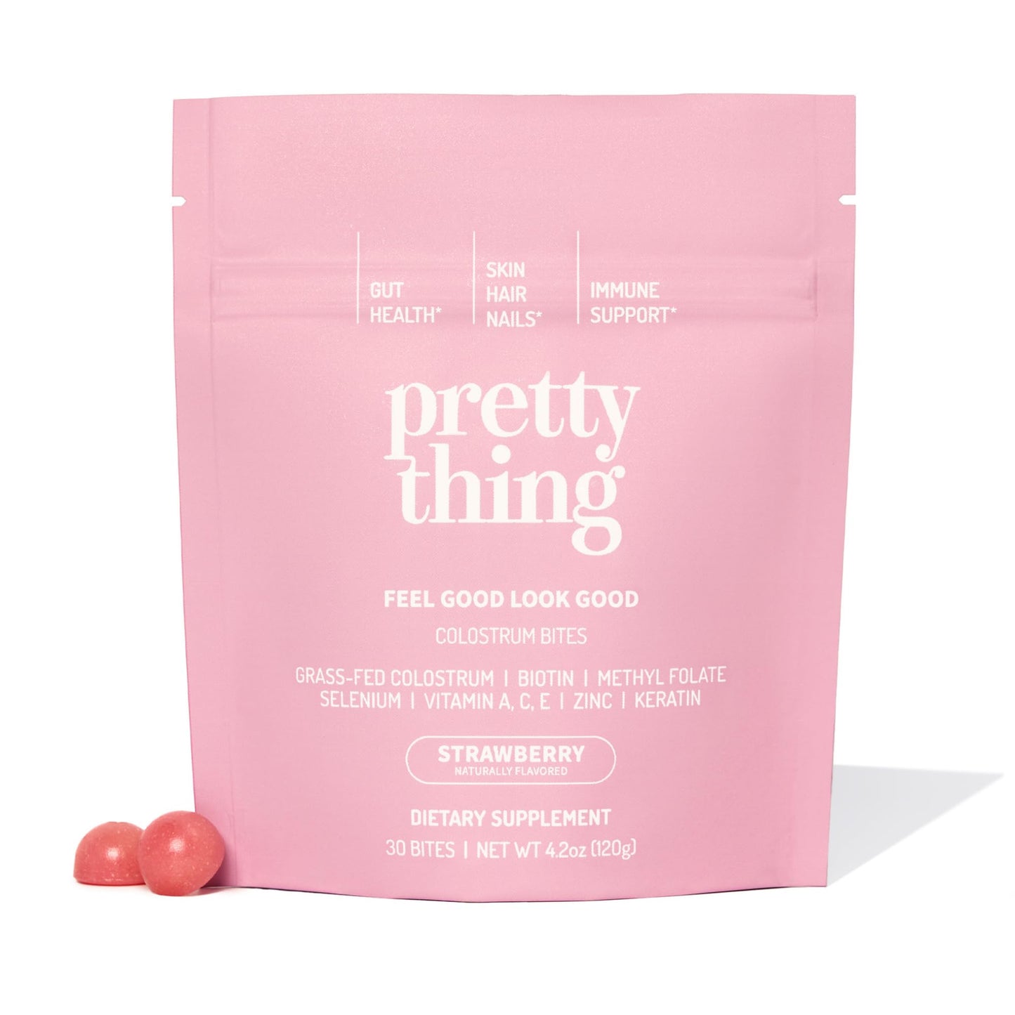 Pretty Thing Colostrum Bites for Women Gummy, 30 Count