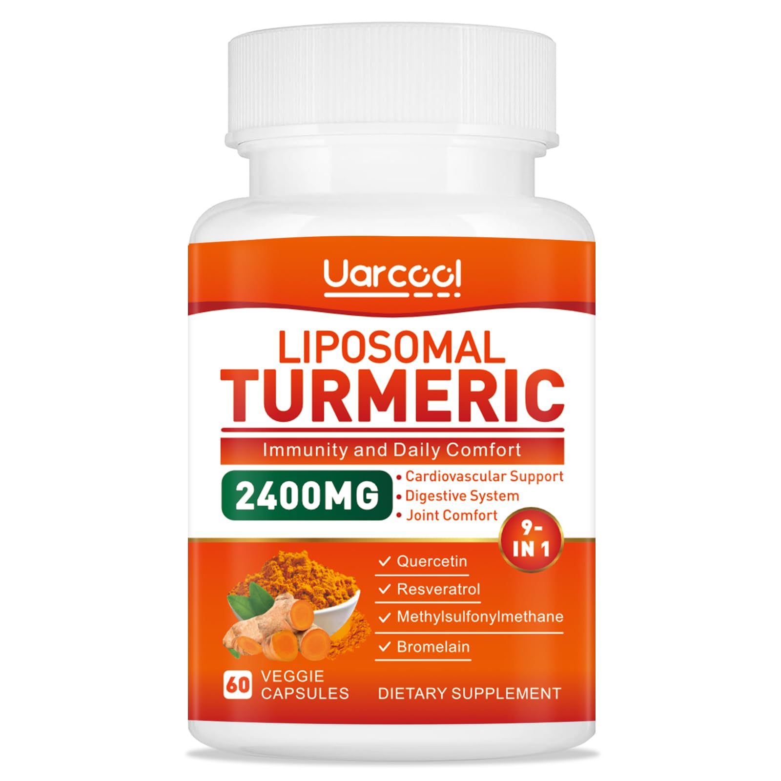 Uarcool Turmeric Curcumin Supplement Capsule 60 Count