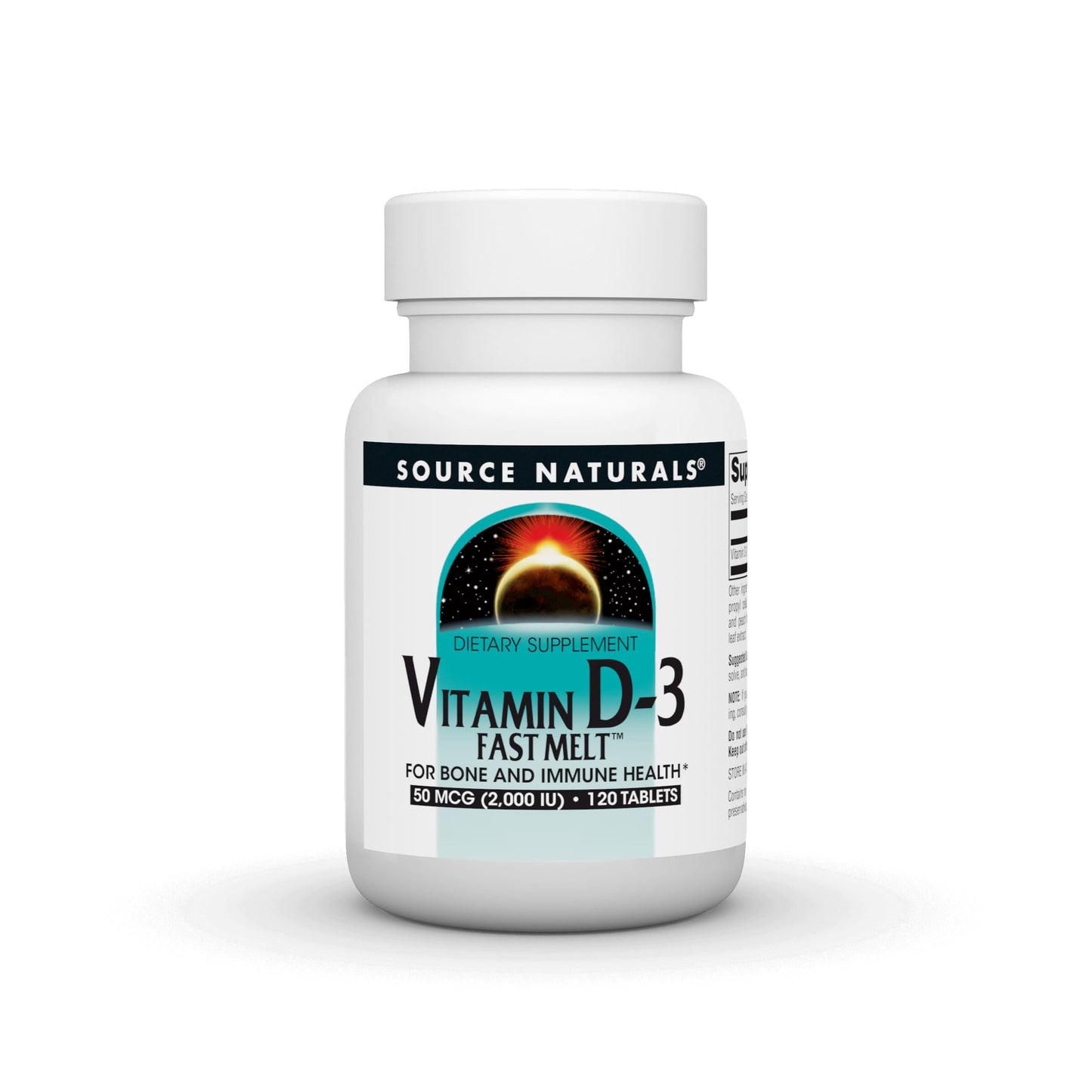 Source Naturals Vitamin D-3 Fast Melt Tablets, 120 Tablets