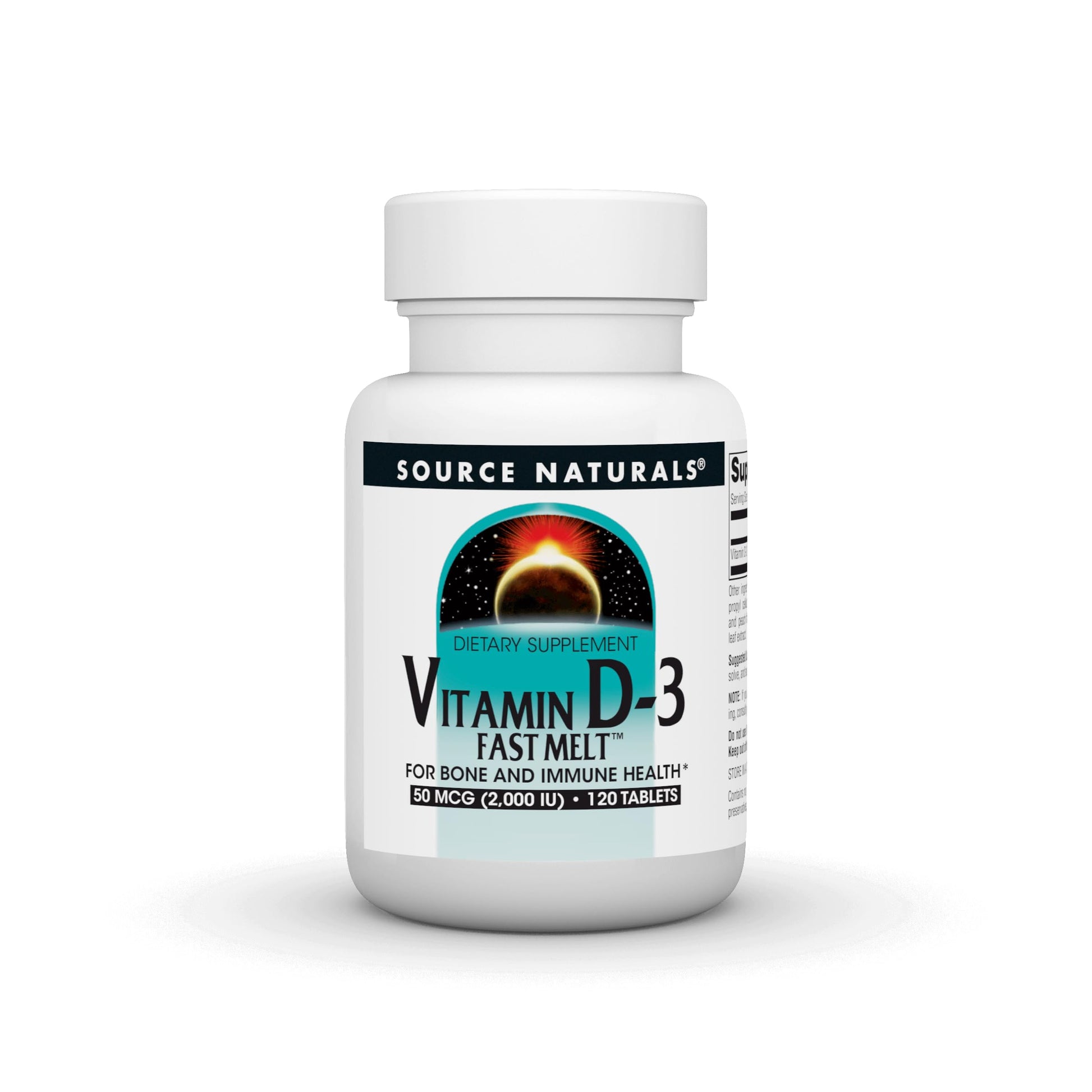 Source Naturals Vitamin D-3 Fast Melt Tablets, 120 Tablets