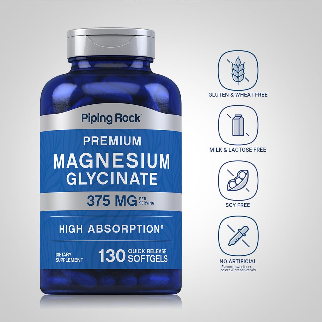 Piping Rock Magnesium Glycinate Softgels 130 Count