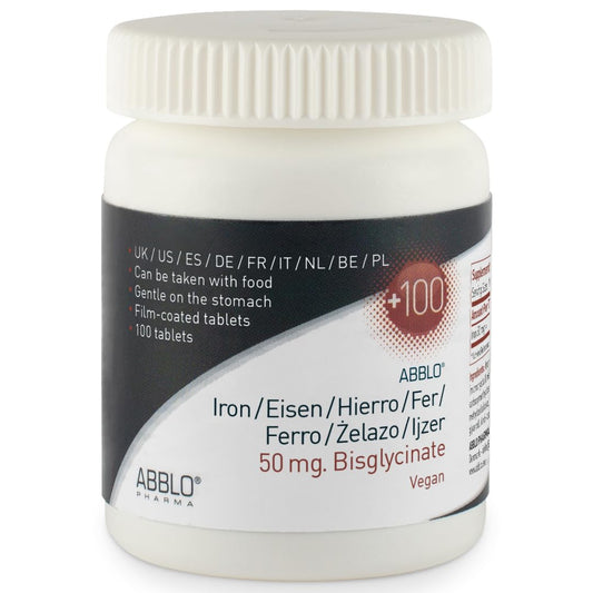 ABBLO PHARMA Iron Bisglycinate 50mg Tablet, 100 Count