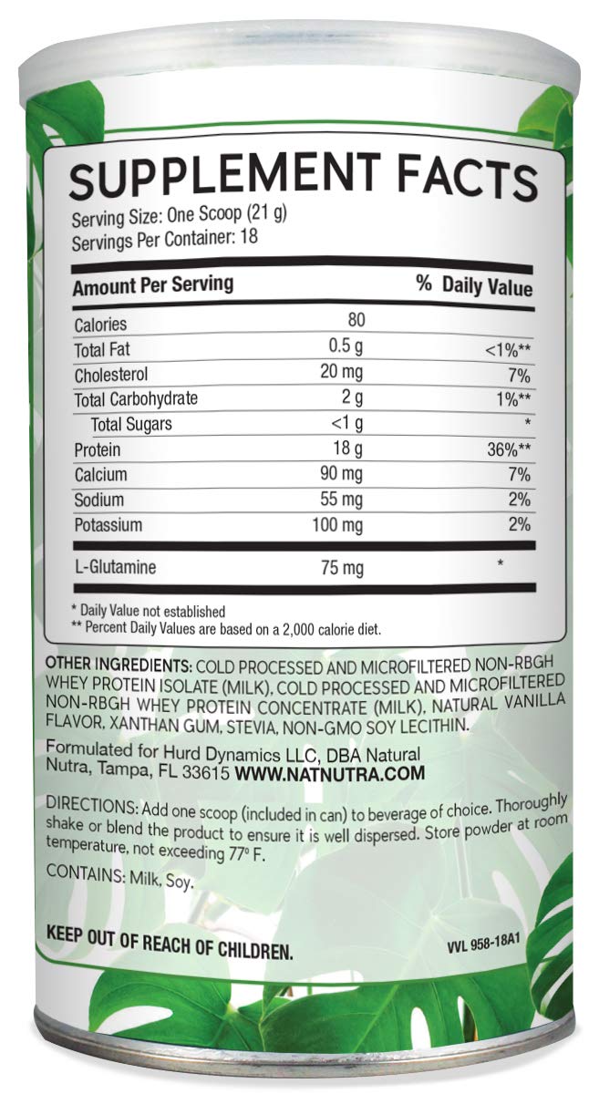 Natural Nutra Grass Fed Vanilla Show Me The Whey Protein Source Powder 13.3 oz