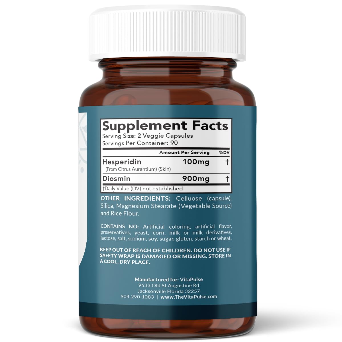VitaPulse Hesperidin Plus 1000mg Per Serving Capsule 180 Count