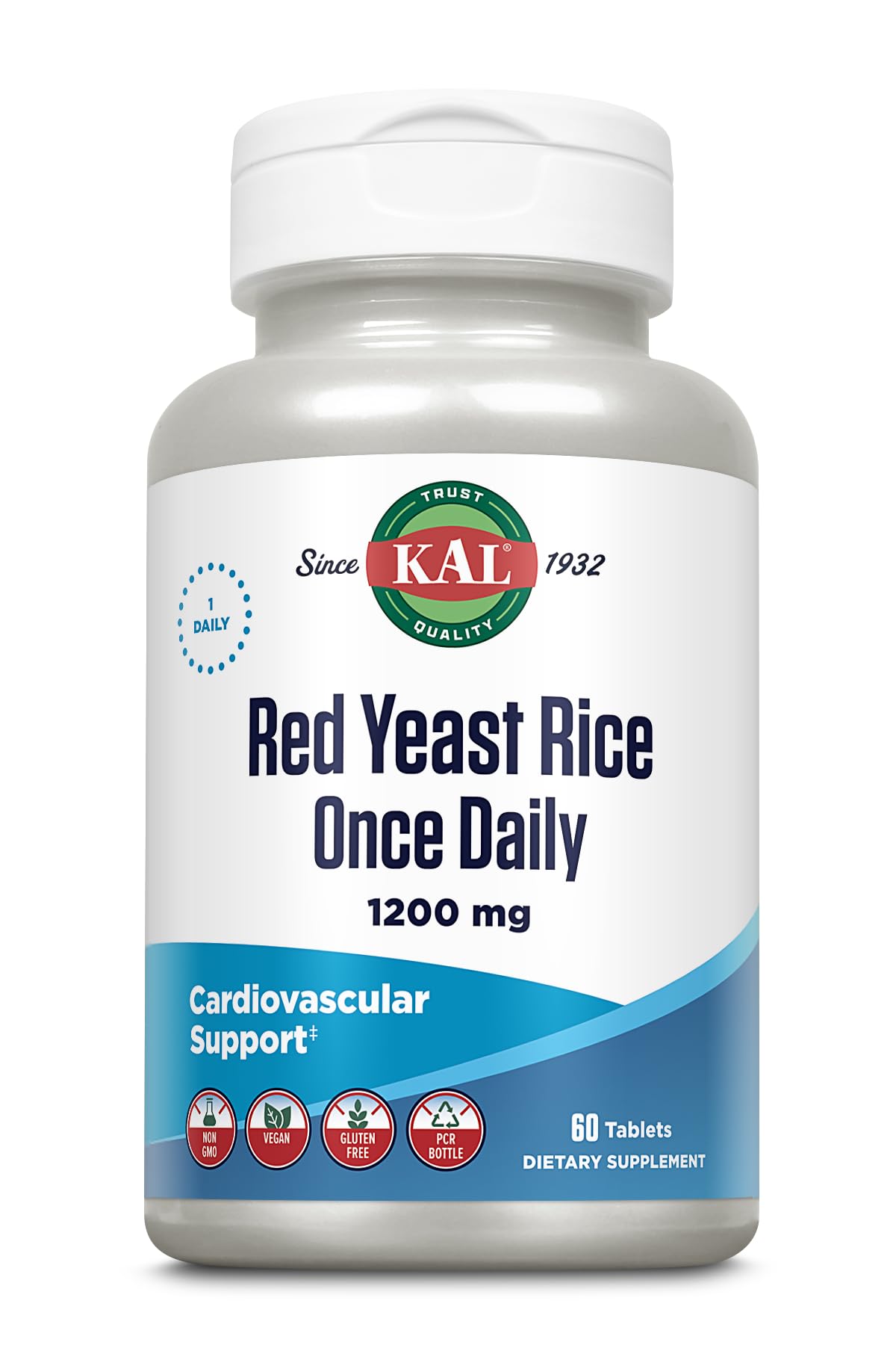 KAL Once Daily Red Yeast Rice Tablets, 60 Count