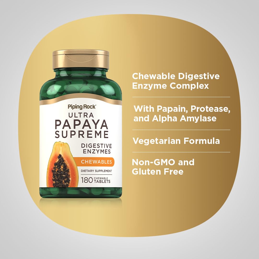Piping Rock Papaya Digestive Enzymes Tablet 180 Tablets
