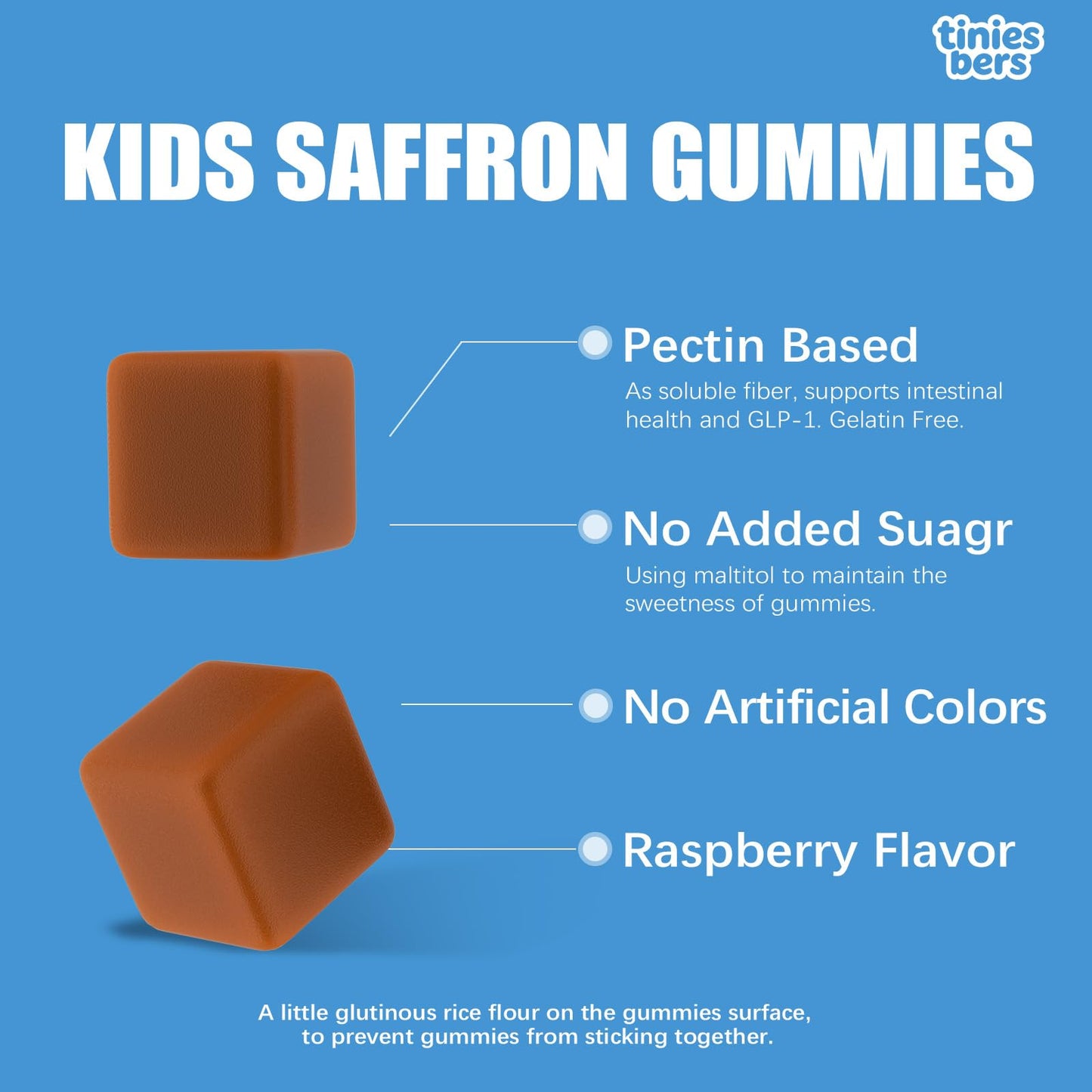 Tinies bers Saffron Gummies for Kids with Multivitamins and Methyl Vitamin B12, 60 Count