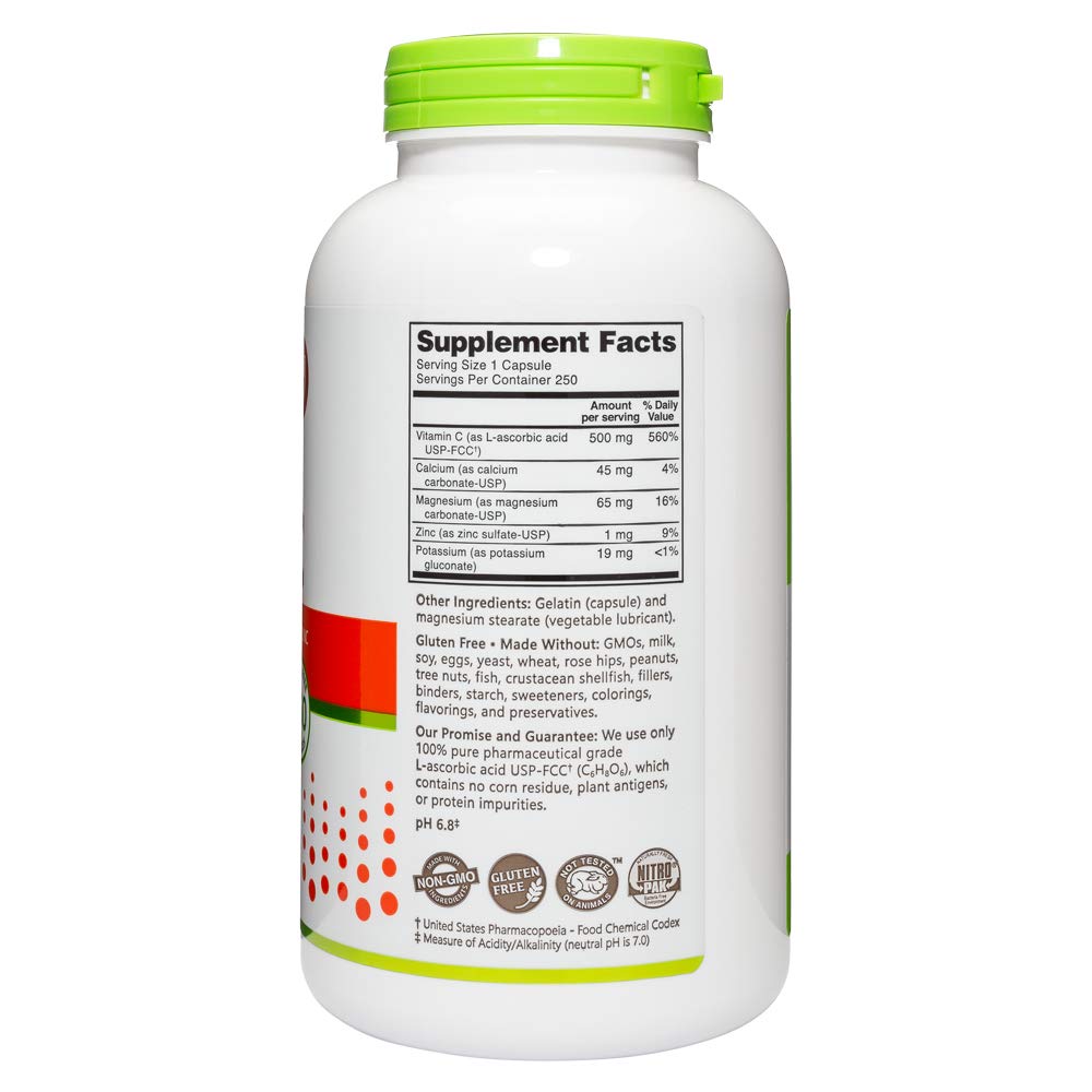 NutriBiotic Buffered Vitamin C 500 Mg Capsules 250