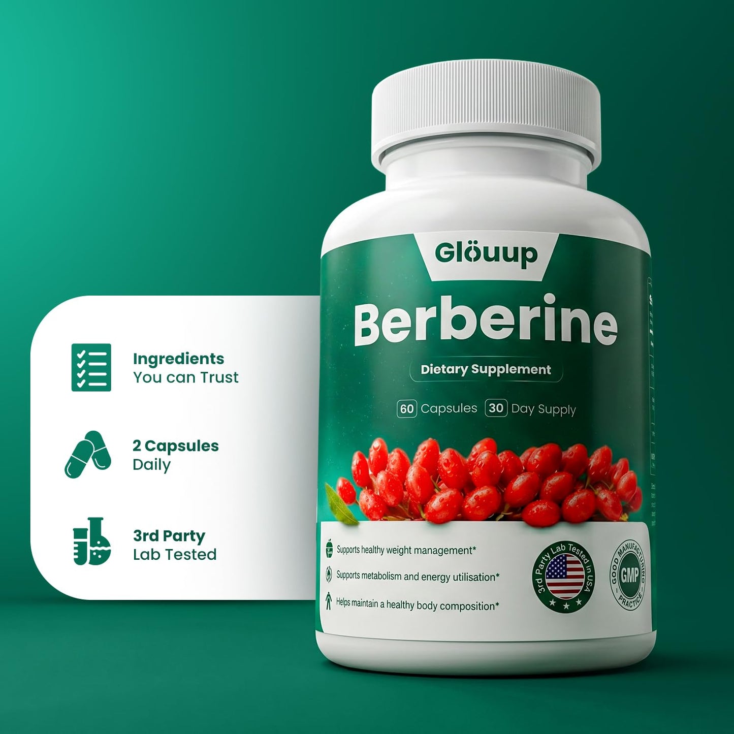 Glö Uup Berberine Supplement Capsule 60 Capsules