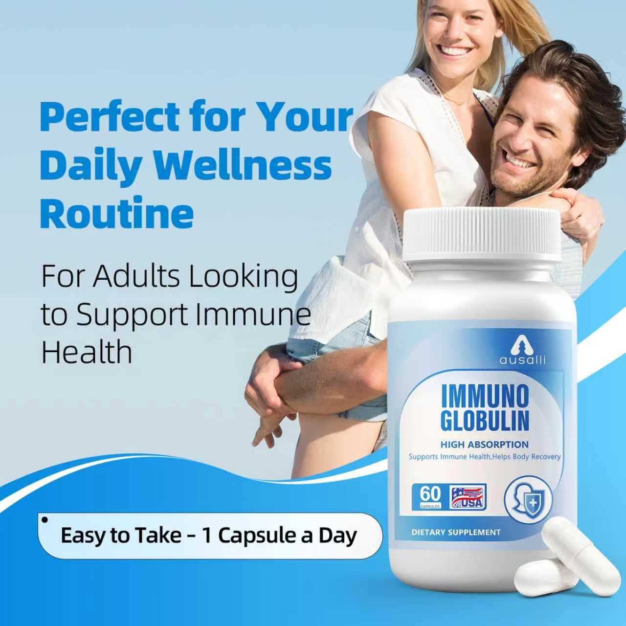 Ausalli Immunoglobulin High Absorption Supplement, 60 Capsules