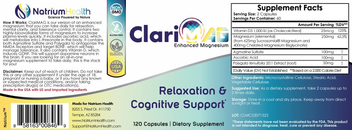 Nootropics Depot ClariMAG Enhanced Magnesium Capsules 120