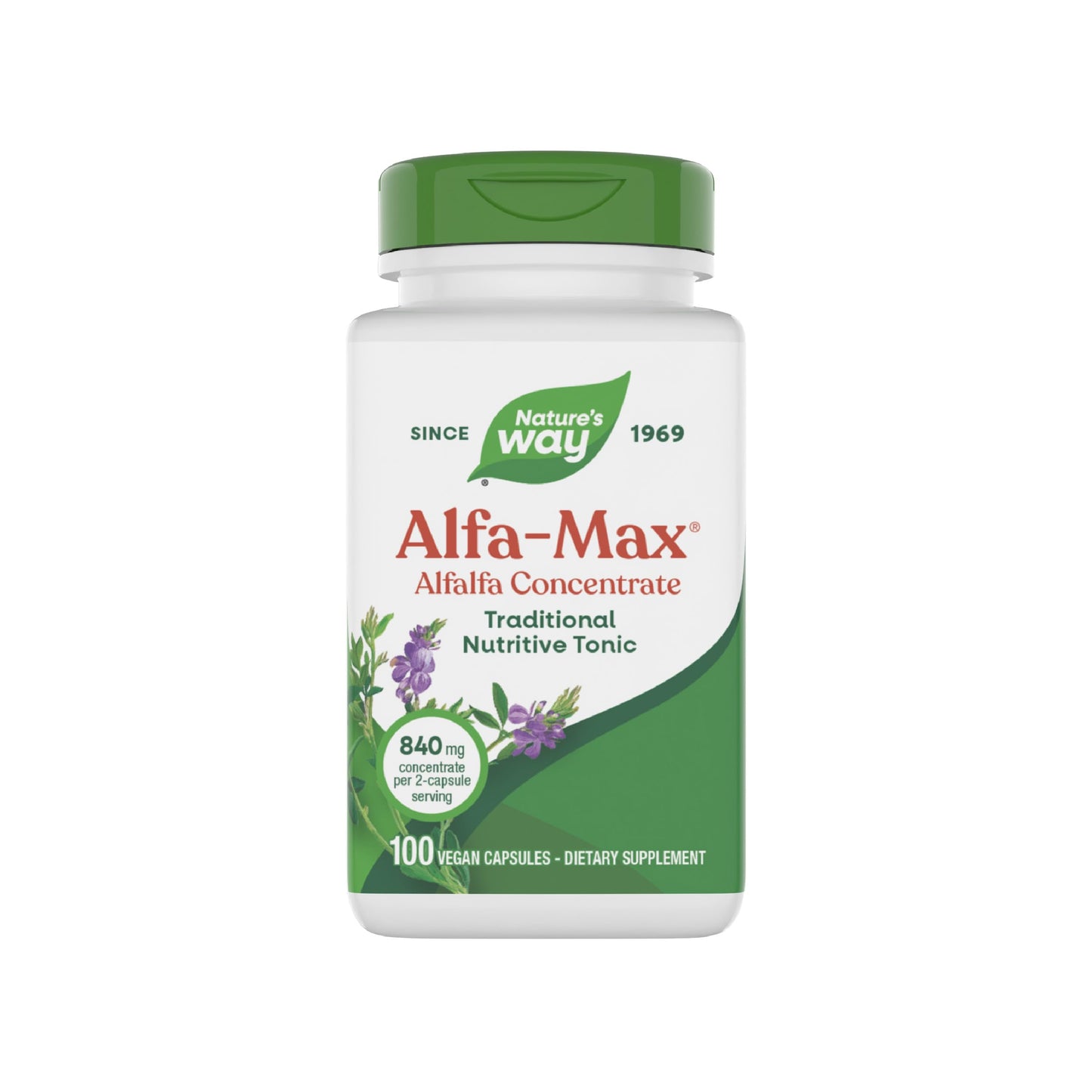 Nature's Way Alfa-Max Alfalfa Concentrate Dietary Supplement Capsules, 100 Count
