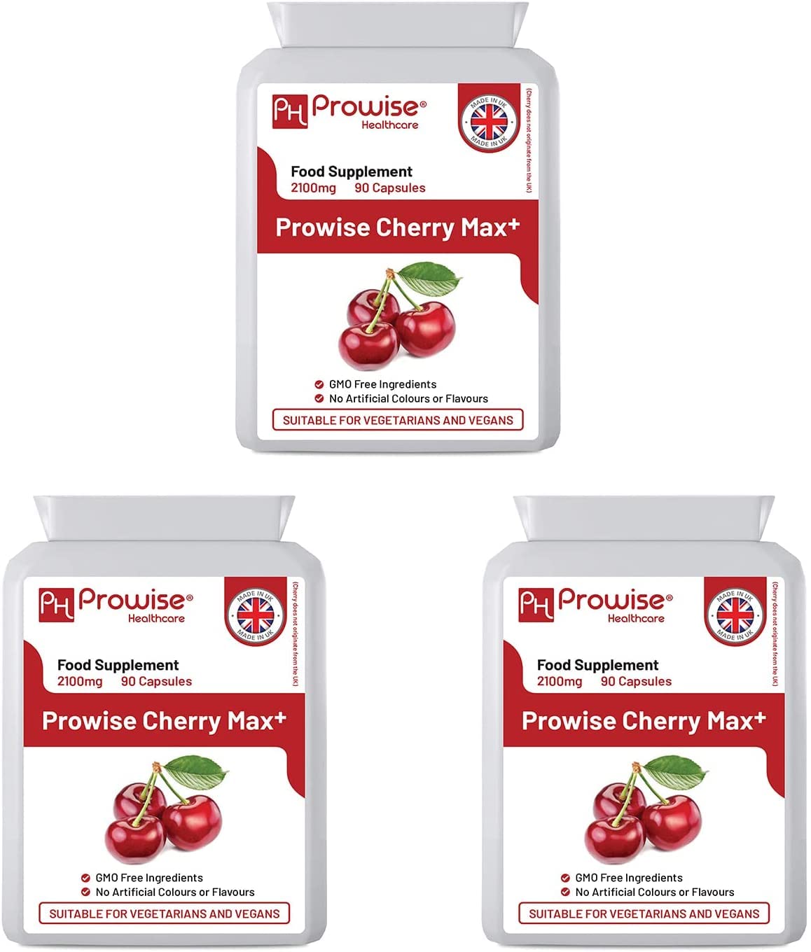 PH PROWISE Healthcare Cherry Max+ Montmorency Black Cherry Capsules, 90 Count