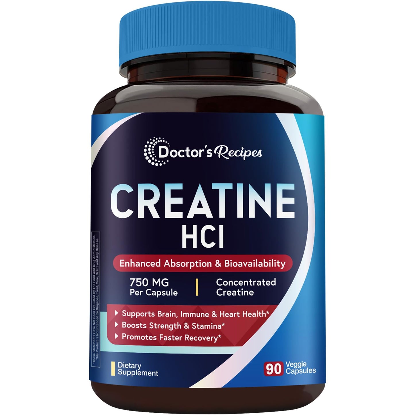 Doctor's Recipes Creatine HCl Capsules, 750 mg, 90 Capsules