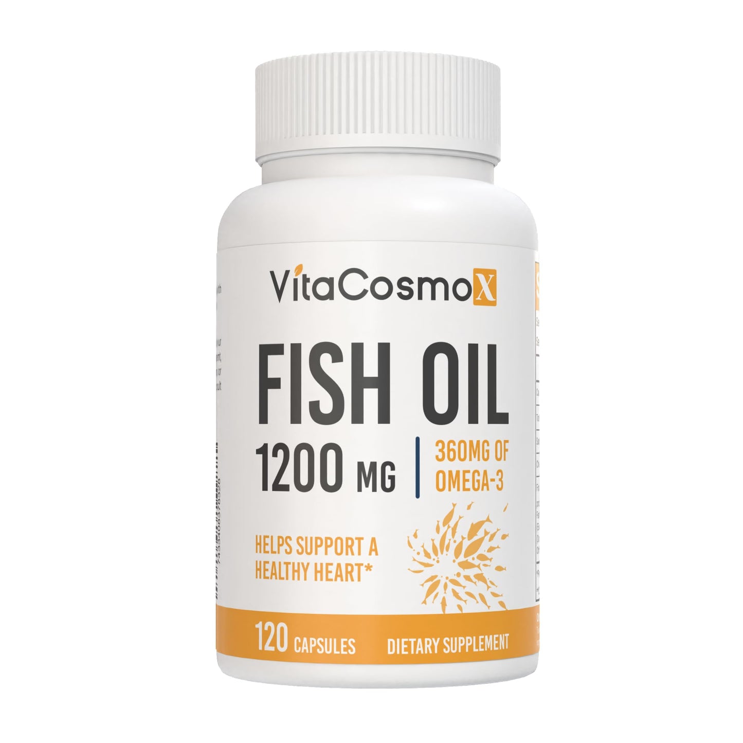 VitaCosmoX Omega-3 Fish Oil 1560mg Triple Strength EPA & DHA Softgels 120