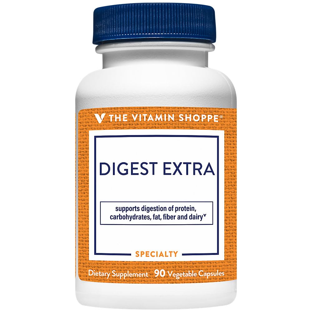 The Vitamin Shoppe Digest Extra Enzymes - Advanced Digestive Support Vegetable Capsules 90 Count