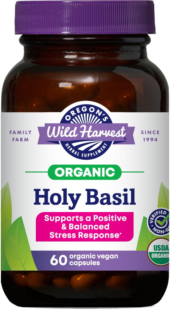 Oregon's Wild Harvest Organic Holy Basil Herbal Supplement Capsules 60