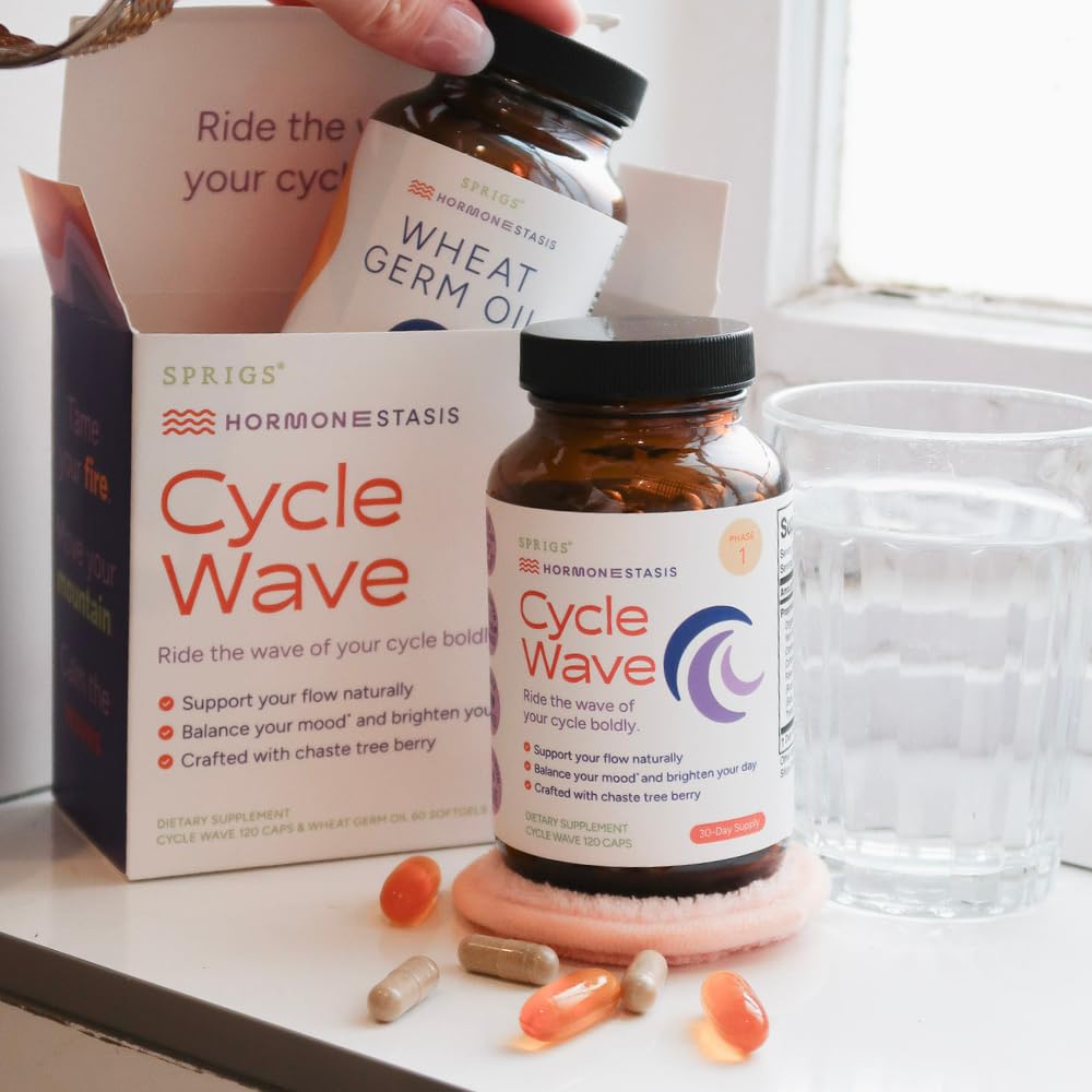 SPRIGS Cycle Wave Phase 1 Hormonal Support Kit for Tween Girls Capsules 120